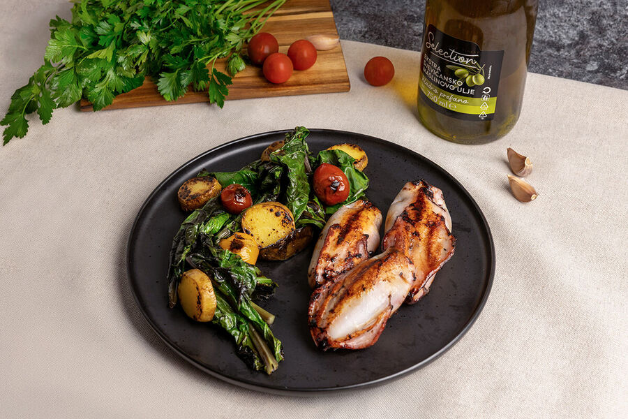 Punjene lignje s krumpirom i blitvom